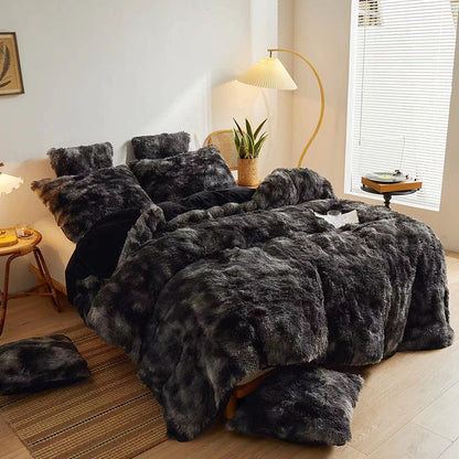 A water mink four-piece set plush crystal plush quilt cover Amazon cross-border foreign trade three or four-piece set manufacturer wholesale