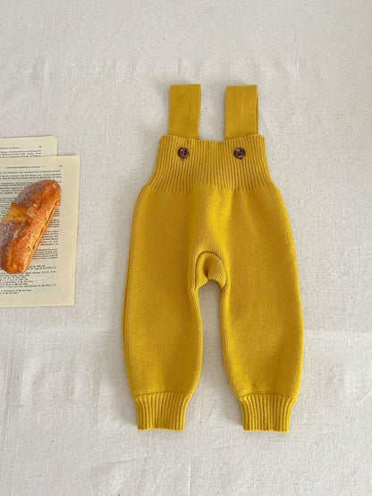 A ins style baby autumn knitted overalls Korean version infant onesie male and female baby foreign style knitted pants