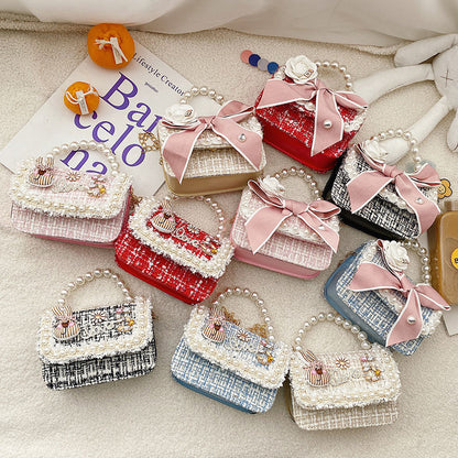 Princess, Fragrance, Chain Bag, Baby, Pearl Accessories, Hand Bag, Cute Bow Girl, Shoulder Bag