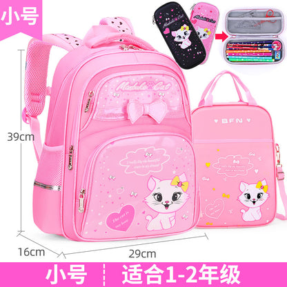 A Korean version backpack for elementary school students, grades 1-3, 4, and 6. 5. Children's backpack, cute girls aged 6-12, backpack