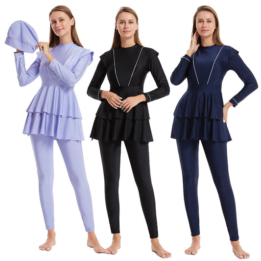 Traje de baño conservador de fábrica en Oriente Medio y el sudeste asiático, H1032, aliexpress Amazon vende 0,6 KG 