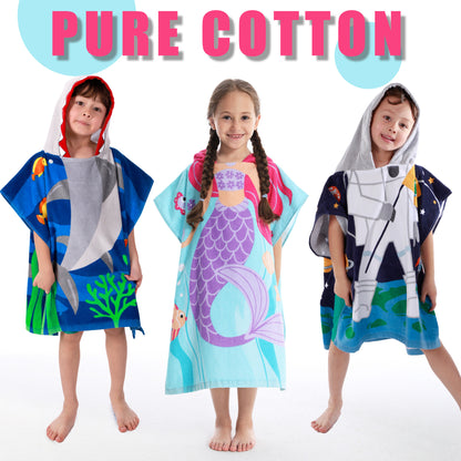 A children's bathrobe in stock, Amazon's best-selling European and American cartoon wearable shower towel, extended pure cotton hooded cape  100% cotton 0.34kg