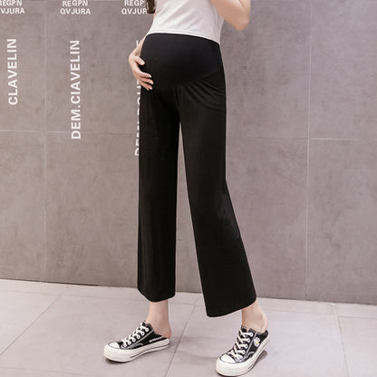 A 2024 maternity pants spring and summer thin fashion outer wear pregnancy large size wide leg support summer leggings