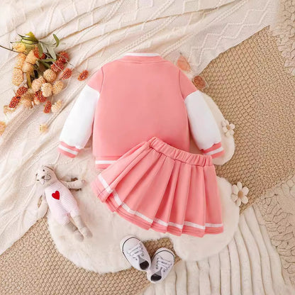 A autumn and winter new ins cross-border e-commerce foreign trade explosion baby girl jacket jacket trend set two-piece set