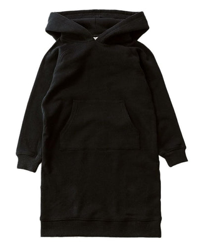 A middle-aged and older children's autumn children's sweater, kangaroo pocket dress, Japanese style soft parent-child hooded long shirt, solid color