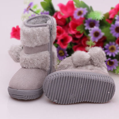 A Children's snow boots Thickened and velvet outdoor non-slip soft warm cotton shoes Boys and girls cotton boots Cross-border thick-soled cotton