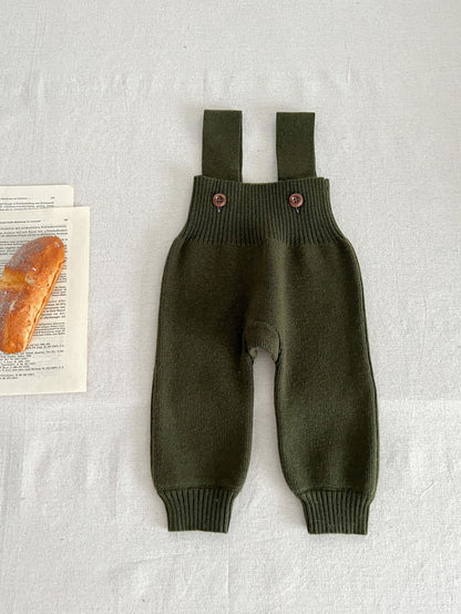 A ins style baby autumn knitted overalls Korean version infant onesie male and female baby foreign style knitted pants