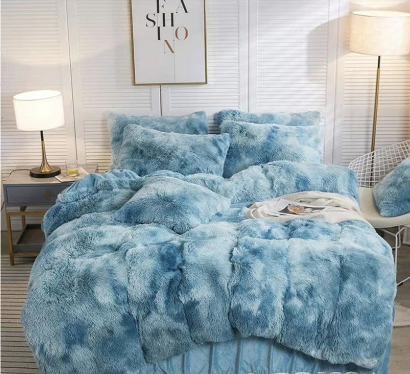 A water mink four-piece set plush crystal plush quilt cover Amazon cross-border foreign trade three or four-piece set manufacturer wholesale