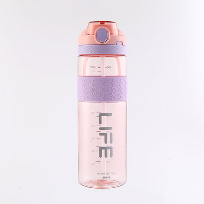 A Summer High Beauty Outdoor Fitness Portable Plastic Cup Customized Cup Student Wholesale Sports Water Cup Space Cup