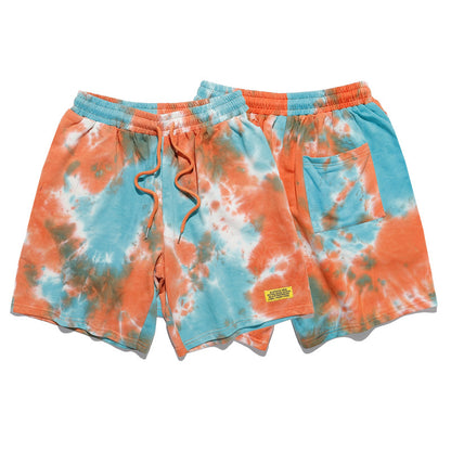 A summer new gradient tie-dye shorts for men and women loose ins hip-hop casual beach couple pants