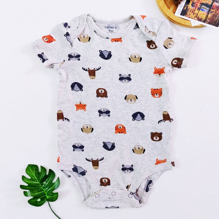 A New baby short sleeve one-piece Harbin baby cotton bag fart clothes newborn cartoon triangle crawling clothes cross-border wholesale