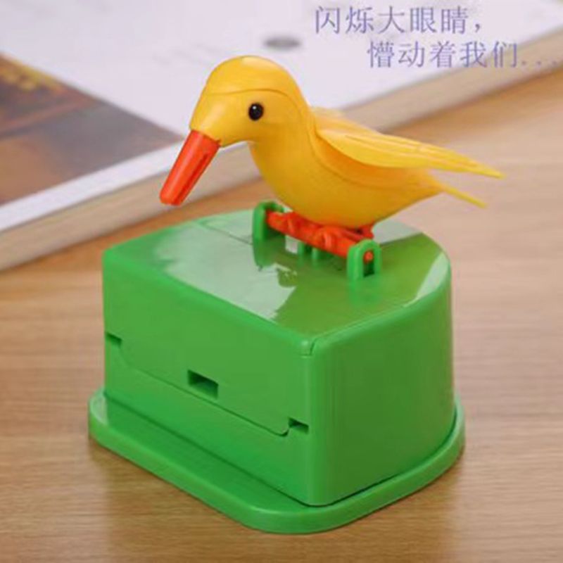 Push-type bird toothpick box creative Douyin same cute toothpick tube bird toothpick box