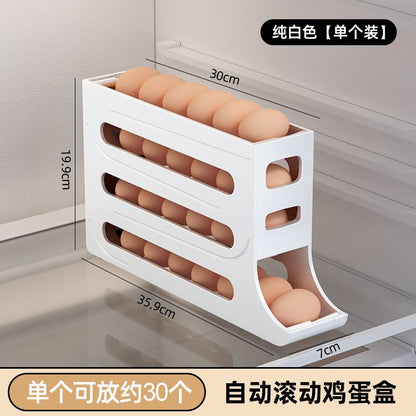 Slide egg storage box, refrigerator side door storage box, rolling egg food grade egg rack holder, automatic rolling egg box