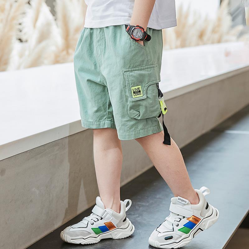 P boys' summer pants thin cotton pants 2024 summer clothes new children's baby Korean version of cargo shorts tide