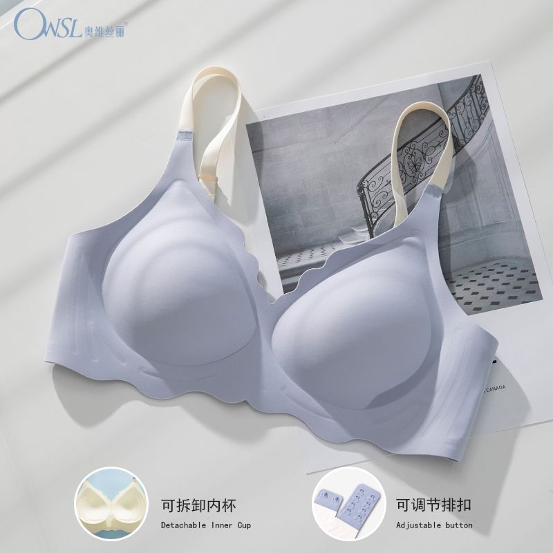 P Ovisili 3D Jelly Stripe Smooth and Traceless Underwear for Women with Small Chest Gathering and Anti sagging New Popular Comfortable