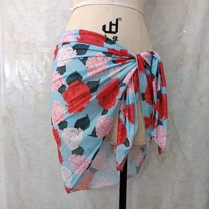 P Bikini gauze apron, swimsuit gauze skirt with covering gauze skirt, floral shawl gauze, seaside beach versatile cover-up