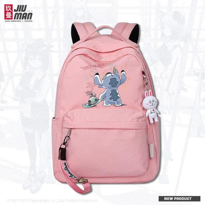 P Stitch, Stitch Cartoon, Anime, Surrounding Students, Waterproof Schoolbag, Men's and Women's Fashion, Simple Backpack, 0.6KG