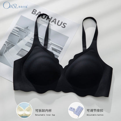 P Ovisili 3D Jelly Stripe Smooth and Traceless Underwear for Women with Small Chest Gathering and Anti sagging New Popular Comfortable