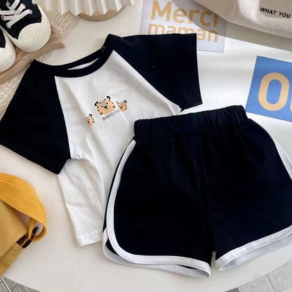 p Traje de verano para niñas 2022, ropa deportiva de algodón para niños y niñas de un año, vestido de verano para bebés, conjunto de dos piezas lindo 