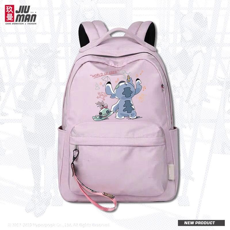 P Stitch, Stitch Cartoon, Anime, Surrounding Students, Waterproof Schoolbag, Men's and Women's Fashion, Simple Backpack, 0.6KG