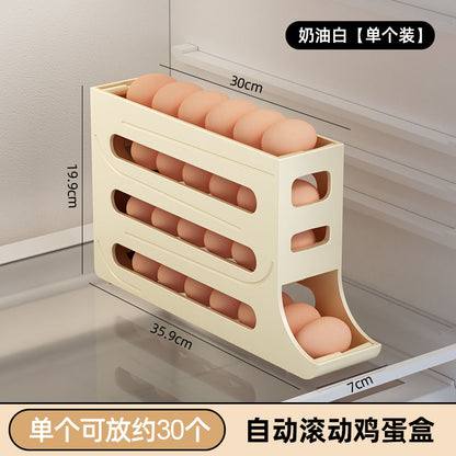 Slide egg storage box, refrigerator side door storage box, rolling egg food grade egg rack holder, automatic rolling egg box