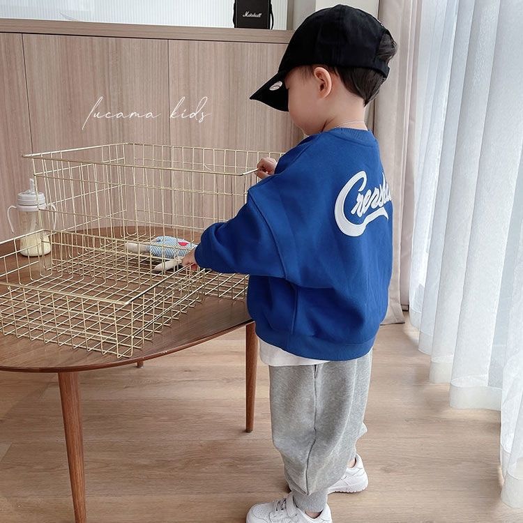 P boys sweater spring and autumn new spring children's Internet celebrity top foreign style baby bottoming shirt Han Fan children's clothing