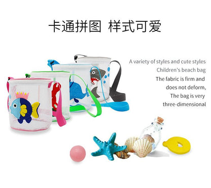 P New Outgoing Children's Beach Bag Cartoon Cute Portable Print Crossbody Bucket Bag Sand Digging Tool Storage Bag