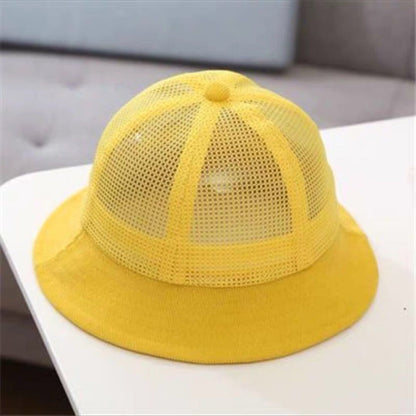 P children's sunscreen hat, summer boys' hat, large brim, summer sunshade hat, mesh fisherman's hat, wide brim, trendy and cool thin style