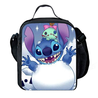 Bolsa de almuerzo con puntada P, bonita bolsa bento personalizable con estampado de dibujos animados, bolsa de aislamiento portátil para niños y estudiantes de escuela primaria 