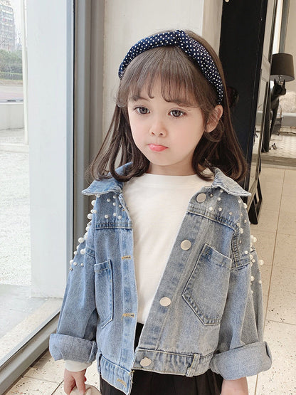 Girls' Baby Coat Women's Spring and Autumn Children's Denim New Spring Clothing Little Girls' Children's Clothing Korean Edition Foreign Style Coat