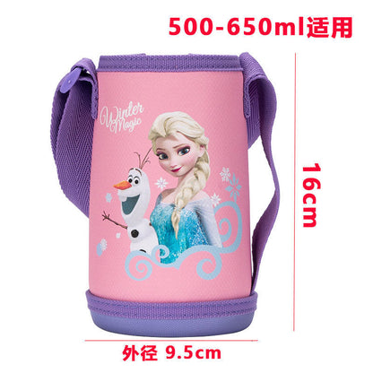 Funda para taza de agua para niños, portavasos, funda protectora con forma de oso, anticaídas universal, para llevar cruzada, correa para el hombro, funda para taza con aislamiento portátil de Disney 