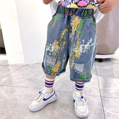 P Cool Boy's Summer Clothes Set 2024 New Handsome Boys Children's Clothes Fashionable Children's Summer Short Sleeve Clothes