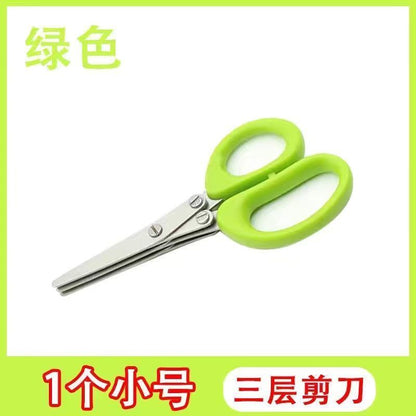 Green onion scissors artifact stainless steel five-layer multifunctional shears pepper artifact non-spicy eye scissors kitchen coriander scissors