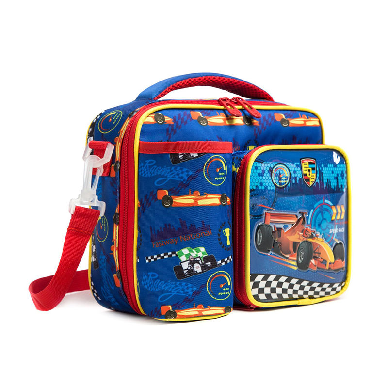 P new cartoon pupils special lunch box bag double insulation bag large capacity messenger bag light children&#039;s handbag.