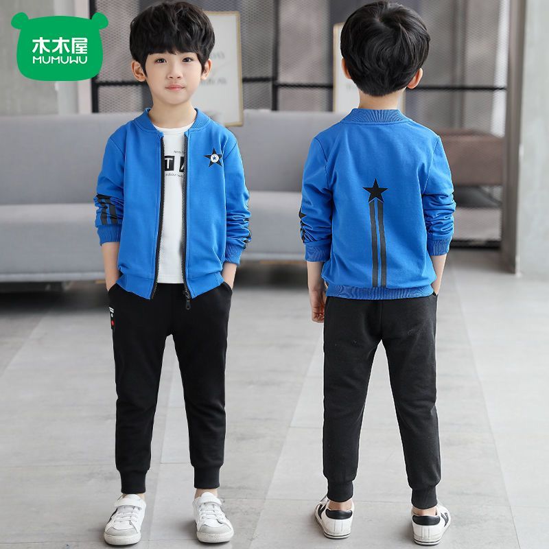 P boys spring and autumn suit new middle-aged and older boys foreign style explosion sports autumn two-piece suit