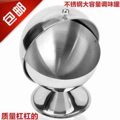 304 stainless steel sugar cube spherical seasoning jar flip storage jar creative seasoning jar tea candy jar sugar cup