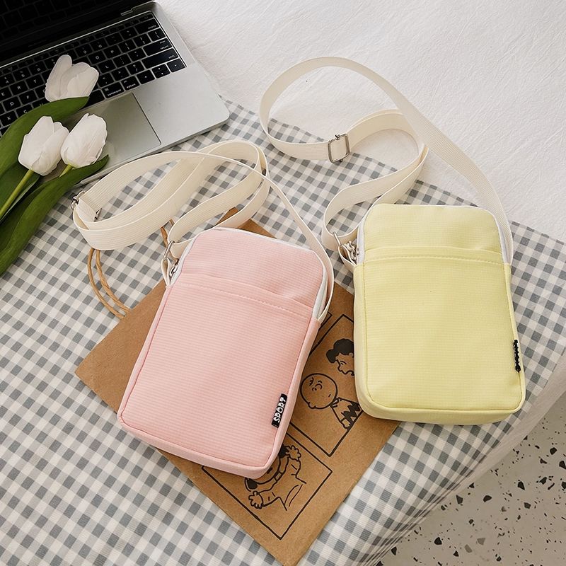 2024 Summer New Small Fresh Phone Bag Solid Color Women's Bag Fashionable Zero Wallet Simple Small Bag Mini Backpack