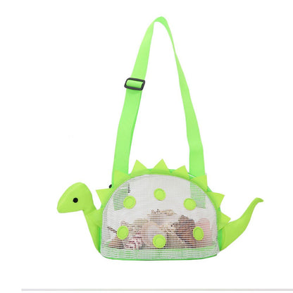 P Nueva bolsa de playa de verano para niños con forma de dinosaurio, bolsa de playa con forma de concha, bolsa de almacenamiento para jugar en la playa, agua y arena, 0,06 kg 