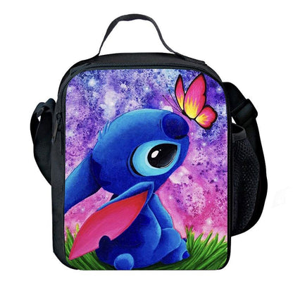 P Stitch Lunch Bag Cute Cartoon Print Customizable Bento Bag Portable Children's and Elementary School Students Handheld Insulation Bag