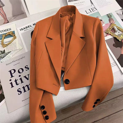 A new suit short women's jacket 2024 fashionable small stature slimming spring and autumn top suit versatile women high waist