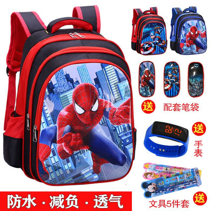 P School bags for male elementary school students, school bags for female Spider Man, grades 1-2-3-4-4-5-6, children's school bags, kindergarten school bags for female students