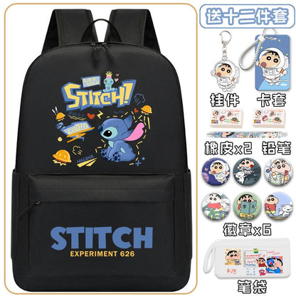 Mochila de Stitch para escuela primaria, secundaria y preparatoria con dibujos animados de Star Baby, protector de columna, mochila de gran valor, ligera 