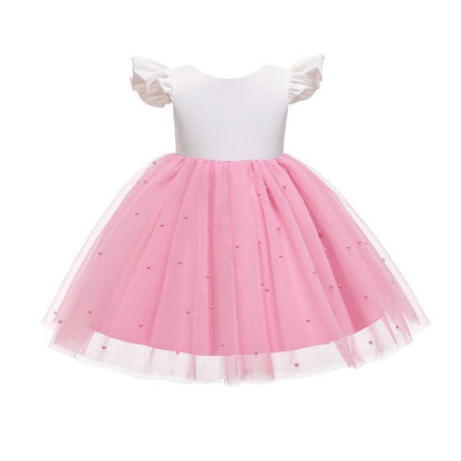 Girls dress skirt puffy princess dress full moon first birthday big bow embroidered kids baby girl dress