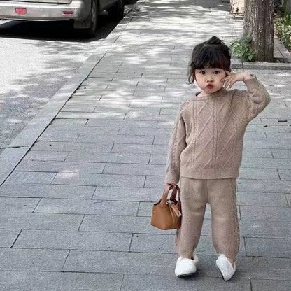 Suéter coreano de estilo retro de otoño e invierno para niñas, nuevo traje de suéter de punto de bosque de moda para niños 