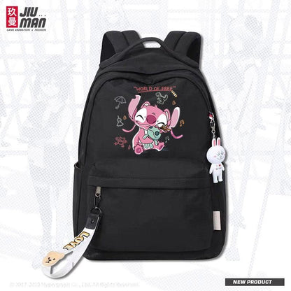 P Stitch, Stitch Cartoon, Anime, Surrounding Students, Waterproof Schoolbag, Men's and Women's Fashion, Simple Backpack, 0.6KG