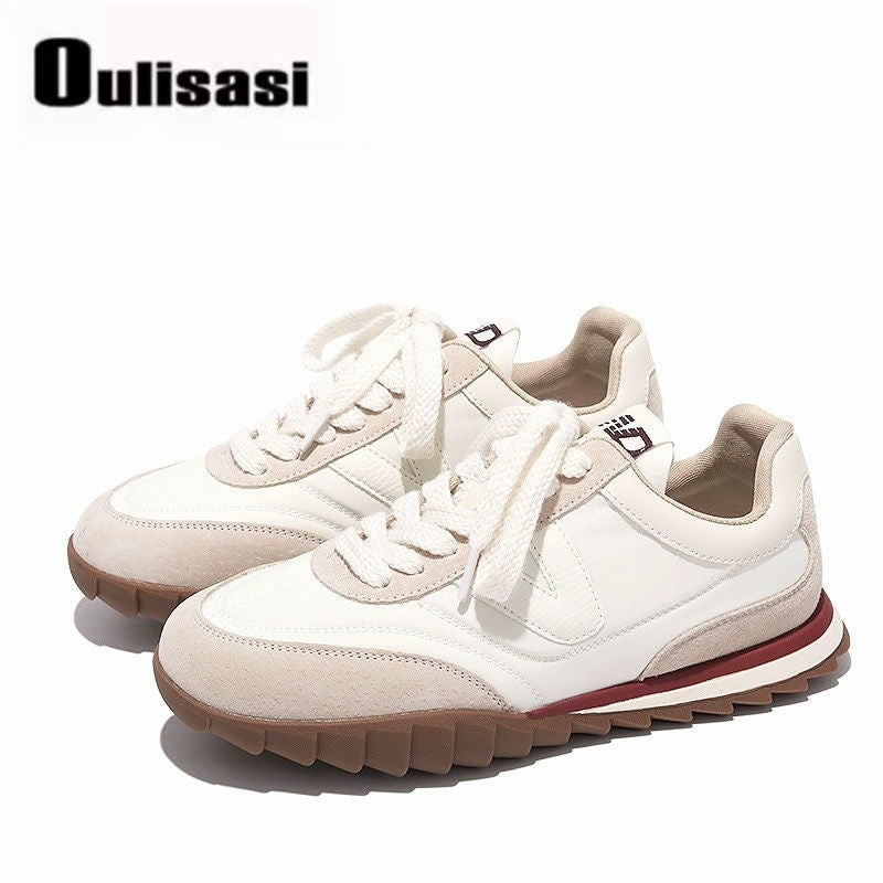 P Oulisasi Retro Forrest Gump Zapatos para mujer Hit Primavera 2024 Nuevos zapatos alemanes de entrenamiento Athleisure Muffin Daddy 