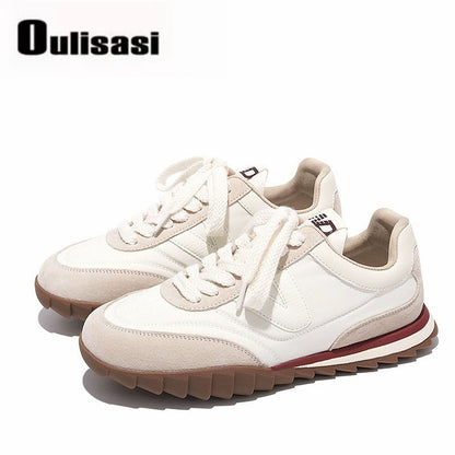 P Oulisasi Retro Forrest Gump Zapatos para mujer Hit Primavera 2024 Nuevos zapatos alemanes de entrenamiento Athleisure Muffin Daddy 