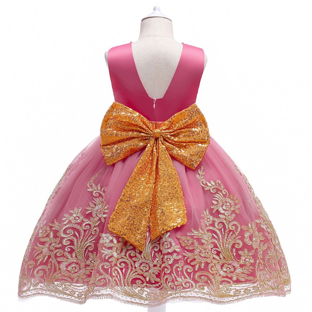 Girls dress skirt puffy princess dress full moon first birthday big bow embroidered kids baby girl dress