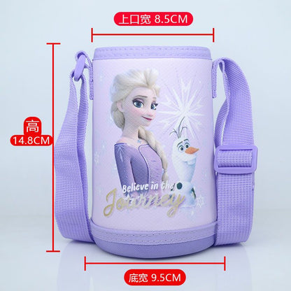 Funda para taza de agua para niños, portavasos, funda protectora con forma de oso, anticaídas universal, para llevar cruzada, correa para el hombro, funda para taza con aislamiento portátil de Disney 