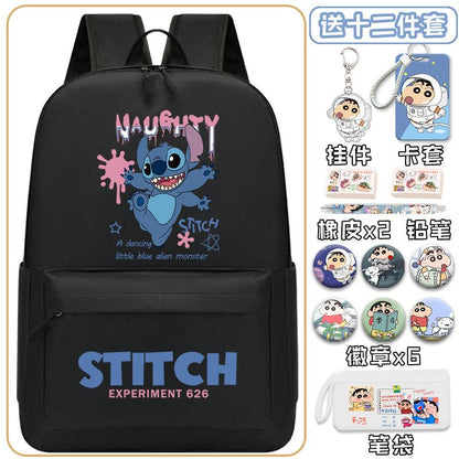 Mochila de Stitch para escuela primaria, secundaria y preparatoria con dibujos animados de Star Baby, protector de columna, mochila de gran valor, ligera 